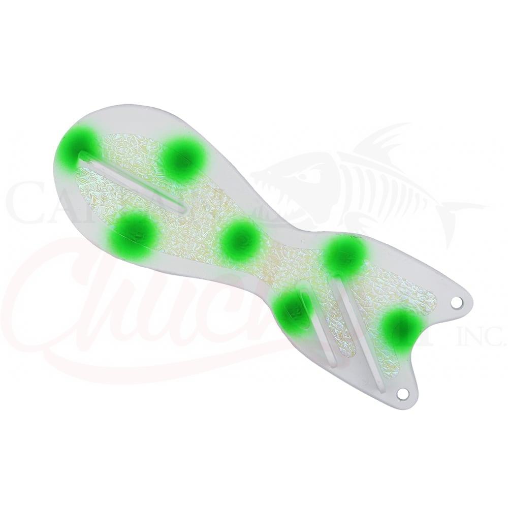 DREAMWEAVER Spin Doctor Chrome/GG GG 8-Inch Fishing Spinner Flasher Green Glow